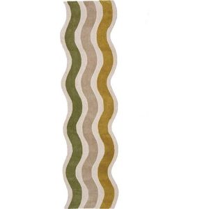Zelený/v přírodní barvě ručně tkaný vlněný běhoun 80x300 cm Cascade Wool – Flair Rugs obraz