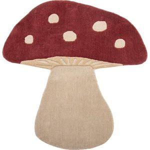 Červený vlněný dětský koberec 85x90 cm Mushroom – Bloomingville Mini obraz