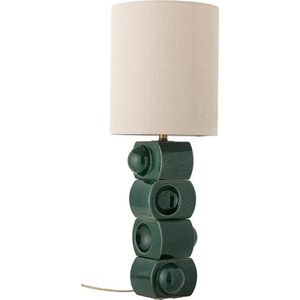 Zelená/krémová keramická stolní lampa s textilním stínidlem (výška 68 cm) Brady – Bloomingville obraz