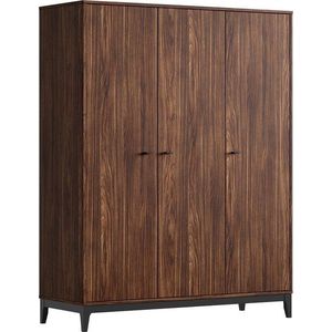 Šatní skříň v dekoru ořechu v tmavě přírodní barvě 148x190x55 cm Ilyas – Vipack obraz