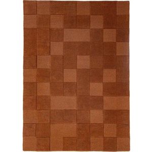 Ručně tkaný vlněný koberec v terakotové barvě 160x230 cm Checkerboard – Flair Rugs obraz