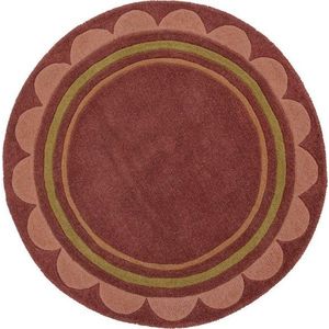 Vínový ručně tkaný vlněný kulatý koberec ø 120 cm Lois – Flair Rugs obraz