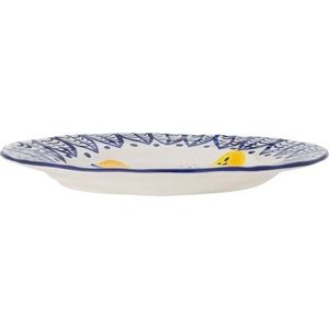 Bílý/modrý servírovací talíř z kameniny ø 27 cm Maxima – Bloomingville obraz