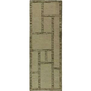 Zelený ručně tkaný vlněný běhoun 80x230 cm Harris Modula Wool – Flair Rugs obraz