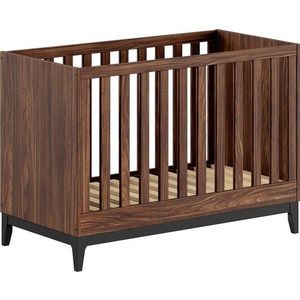 Postýlka v dekoru ořechu s nastavitelnou výškou 60x120 cm v tmavě přírodní barvě Ilyas – Vipack obraz