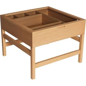 Konferenční stolek se skleněnou deskou v přírodní barvě 60x60 cm Glitz – Hübsch obraz