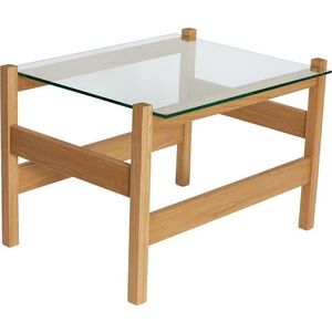 Konferenční stolek se skleněnou deskou v přírodní barvě 52x66 cm Ledge – Hübsch obraz