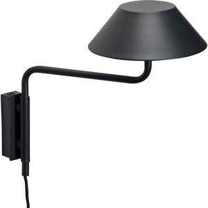 Černé kovové LED stmívatelné nástěnné svítidlo do zásuvky ø 30 cm Cover – Hübsch obraz