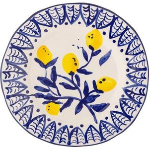 Bílý/modrý servírovací talíř z kameniny ø 27 cm Maxima – Bloomingville obraz