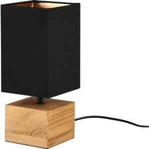 Stolní lampa s textilním stínidlem v černo-přírodní barvě (výška 30 cm) Woody – Reality obraz