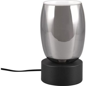 Stolní lampa se skleněným stínidlem v černo-stříbrné barvě (výška 24 cm) Barret – Trio Select obraz