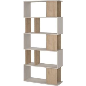 Krémová knihovna v dekoru dubu 80x173, 5x29, 5 cm Maze – Tvilum obraz