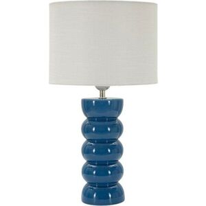 Bílá/modrá keramická stolní lampa s textilním stínidlem (výška 46 cm) Torr – Mauro Ferretti obraz