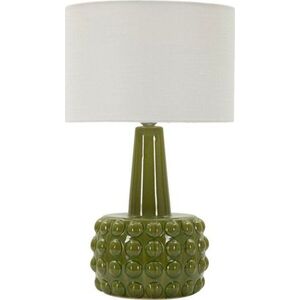 Bílá/zelená keramická stolní lampa s textilním stínidlem (výška 51, 5 cm) Gress – Mauro Ferretti obraz