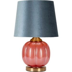 Červená/modrá skleněná stolní lampa s textilním stínidlem (výška 50 cm) Helene – Mauro Ferretti obraz