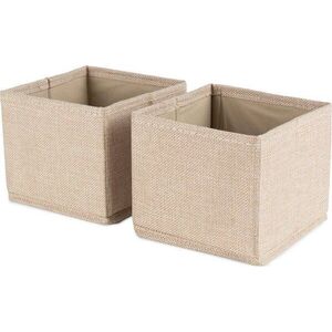 Béžové látkové úložné boxy v sadě 2 ks 14x12x12 cm Sandy – Compactor obraz
