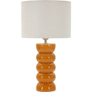 Keramická stolní lampa v hořčicové barvě/bílá s textilním stínidlem (výška 46 cm) Torr – Mauro Ferretti obraz