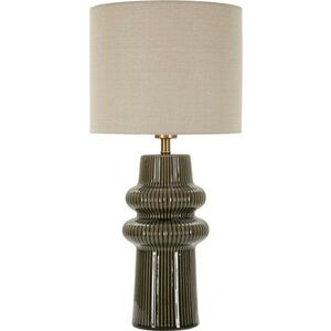 Khaki/krémová keramická stolní lampa s textilním stínidlem (výška 64, 5 cm) Harmony – Mauro Ferretti obraz