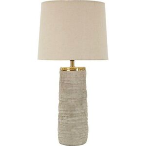 Světle šedá/krémová keramická stolní lampa s textilním stínidlem (výška 73 cm) Lima – Mauro Ferretti obraz