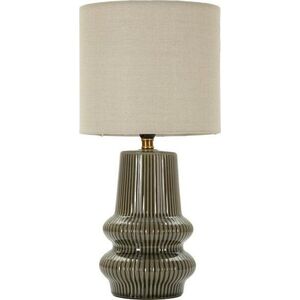 Khaki/krémová keramická stolní lampa s textilním stínidlem (výška 41, 5 cm) Harmony – Mauro Ferretti obraz