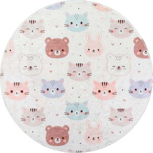 Slonovinový pratelný dětský koberec ø120 cm Cute Animals – Vitaus obraz