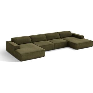 Khaki sametová modulární rohová pohovka (do "U") Jodie – Micadoni obraz