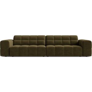 Khaki sametová pohovka 252 cm Chicago – Cosmopolitan Design obraz