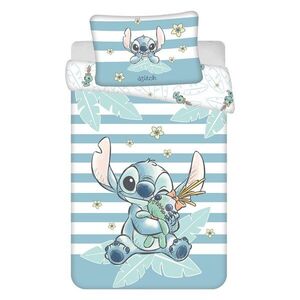 Světle modré bavlněné dětské povlečení do postýlky 100x135 cm Lilo & Stitch "Tropical Hugs" – Jerry Fabrics obraz