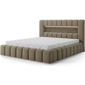 Světle hnědá čalouněná dvoulůžková postel s úložným prostorem s roštem 180x200 cm Lamica – ELTAP obraz