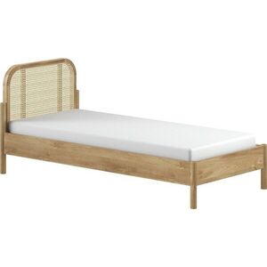 Jednolůžková postel z dubového dřeva s roštem 90x200 cm v přírodní barvě Olive Rotan – Vipack obraz