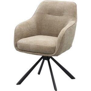 Taupe čalouněné jídelní křeslo s područkami Avola – Unique Furniture obraz