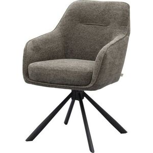 Tmavě šedé čalouněné jídelní křeslo s područkami Avola – Unique Furniture obraz