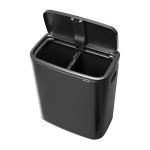 Tmavě šedý dotykový ocelový odpadkový koš na tříděný odpad 2x30 l Bo Touch Bin – Brabantia obraz