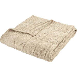 Béžová pletená deka 150x200 cm Cable Knit – Bianca obraz