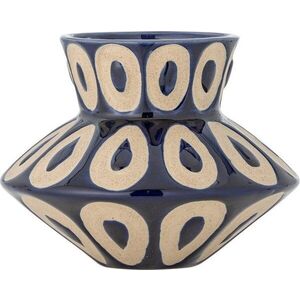 Modrá ručně vyrobená váza z kameniny (výška 12 cm) Bashir – Bloomingville obraz