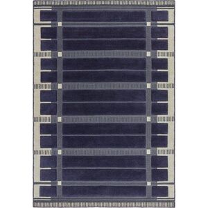 Tmavě modrý/béžový ručně tkaný vlněný koberec 120x170 cm – Asiatic Carpets obraz