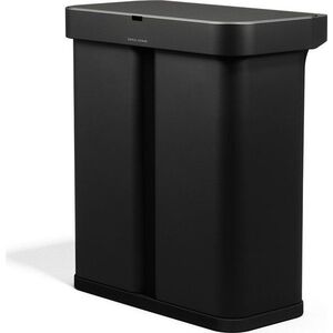 Černý ocelový odpadkový koš 34+24 l na tříděný odpad/bezdotykový Dual Sensor – simplehuman obraz