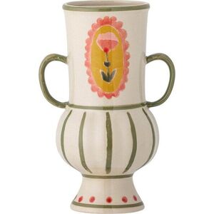 Béžová ručně malovaná váza z kameniny (výška 21 cm) Odina – Bloomingville obraz