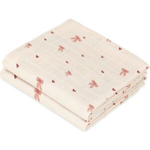 Růžové/béžové mušelínové pleny 2 ks 70x70 cm Bows – Cam Cam Copenhagen obraz