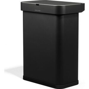 Černý bezdotykový ocelový odpadkový koš 58 l Sensor – simplehuman obraz