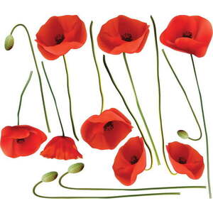 Sada samolepek na zeď Ambiance Vermeil Poppies, 60 x 70 cm obraz