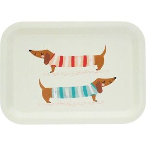 Krémový dřevěný dětský tác 20x28 cm Sausage dog – Rex London obraz