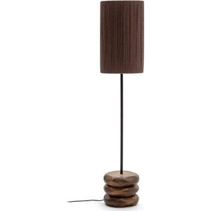 Stojací lampa z masivu akácie v tmavě přírodní barvě (výška 147 cm) Kor – Kave Home obraz
