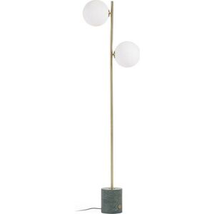 Stojací lampa v zeleno-zlaté barvě se skleněným stínidlem (výška 161 cm) Lonela – Kave Home obraz