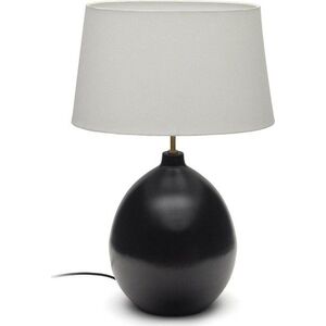 Černobílá stolní lampa s textilním stínidlem (výška 72 cm) Foixa – Kave Home obraz