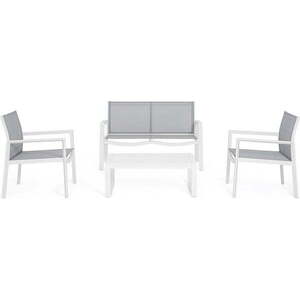 Bílý hliníkový zahradní lounge set pro 4 Kallen – Bizzotto obraz