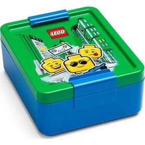Modrý box na svačinu se zeleným víčkem LEGO® Iconic obraz