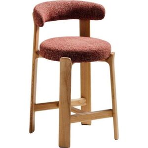 Barová židle z jasanového dřeva v terakotové barvě/ve světle přírodní barvě (výška sedáku 65 cm) Granite – Kave Home obraz