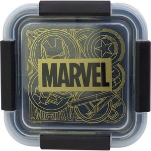 Černý plastový dětský svačinový box Marvel – STOR obraz