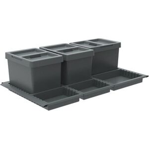 Šedý plastový odpadkový koš 3x12 l na tříděný odpad/vestavný Metropolis Flip-up – Elletipi obraz